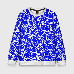 Свитшот детский Nirvana logo blue, цвет: 3D-белый