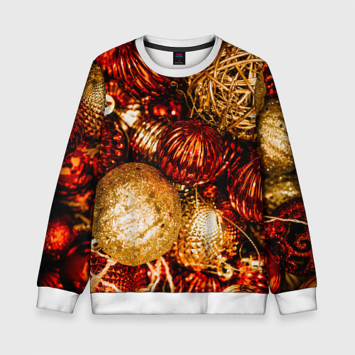 Детский свитшот Новогоднее ёлочное украшение / 3D-Белый – фото 1