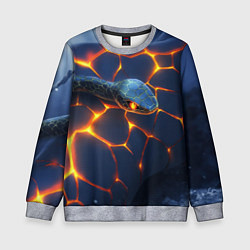 Свитшот детский Неоновая змея киберплиты, цвет: 3D-меланж