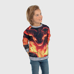 Свитшот детский Огненная мутированная змея, цвет: 3D-меланж — фото 2