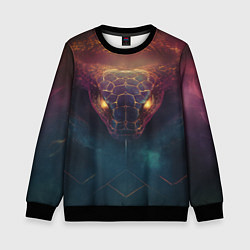 Свитшот детский Магическая змея с горящими глазами, цвет: 3D-черный