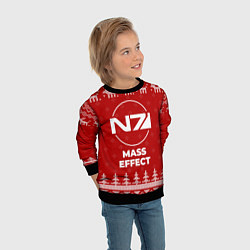 Свитшот детский Новогодний Mass Effect с оленями, цвет: 3D-черный — фото 2