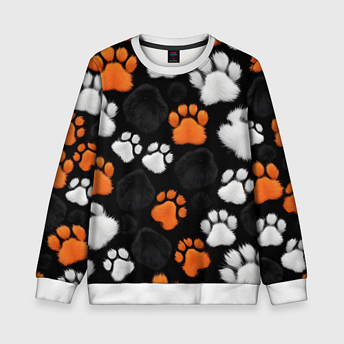 Детский свитшот Мохнатые лапки / 3D-Белый – фото 1