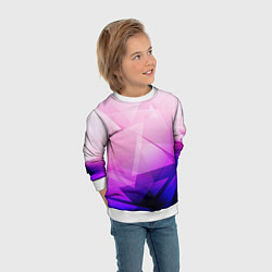 Свитшот детский Неоновая геометрия осколки, цвет: 3D-белый — фото 2