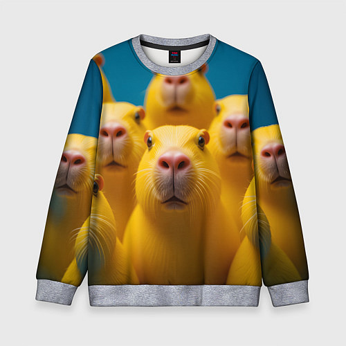 Детский свитшот Желтые капибары / 3D-Меланж – фото 1