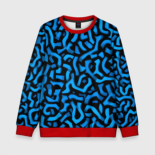 Детский свитшот Синее граффити / 3D-Красный – фото 1