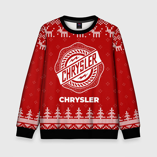 Детский свитшот Новогодний Chrysler с оленями / 3D-Черный – фото 1