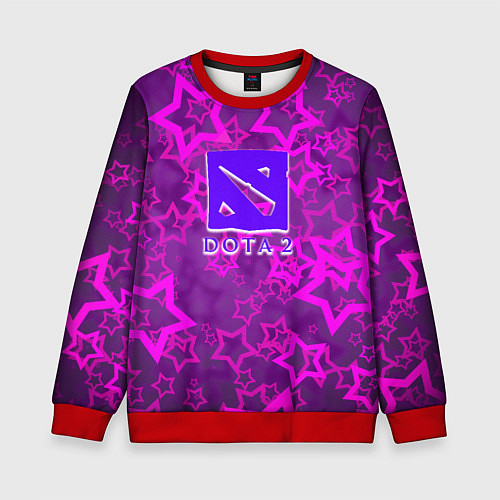 Детский свитшот Dota2 звёзды неон / 3D-Красный – фото 1