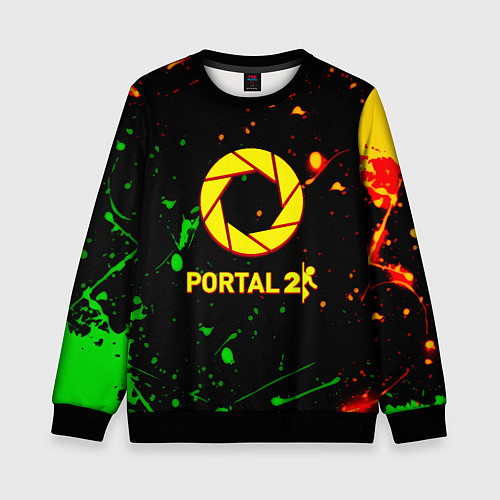 Детский свитшот Portal кислотные краски / 3D-Черный – фото 1