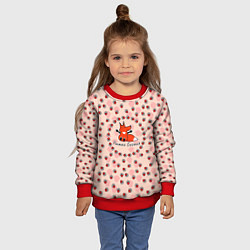 Свитшот детский Лиса рыжая бестия паттерн, цвет: 3D-красный — фото 2