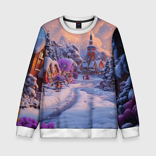Детский свитшот Тропинка к новому году / 3D-Белый – фото 1