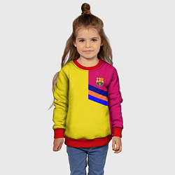 Свитшот детский Барселона фк клуб геометрия, цвет: 3D-красный — фото 2