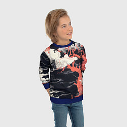 Свитшот детский Паттерн с деревьями в японском стиле - нейросеть, цвет: 3D-синий — фото 2