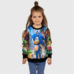 Свитшот детский Sonic красочный мир, цвет: 3D-черный — фото 2
