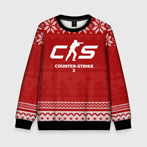 Детский свитшот Новогодний Counter-Strike 2 / 3D-Черный – фото 1