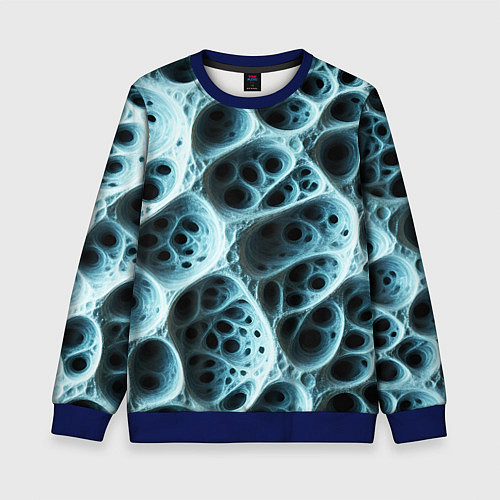 Детский свитшот Белая пористая структура / 3D-Синий – фото 1