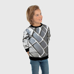 Свитшот детский Полированный металл серебряный, цвет: 3D-черный — фото 2