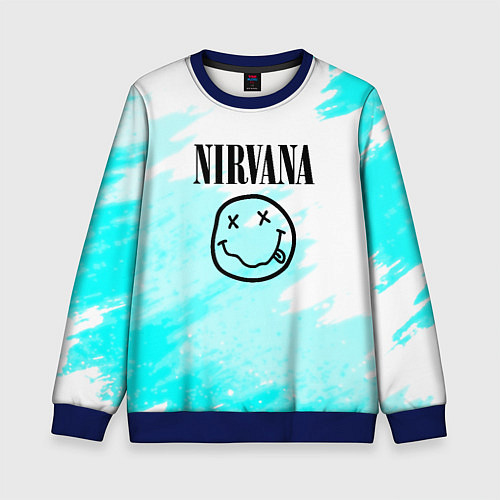 Детский свитшот Nirvana rock music color / 3D-Синий – фото 1
