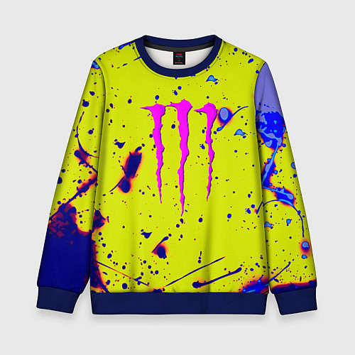 Детский свитшот Monster energy краски / 3D-Синий – фото 1