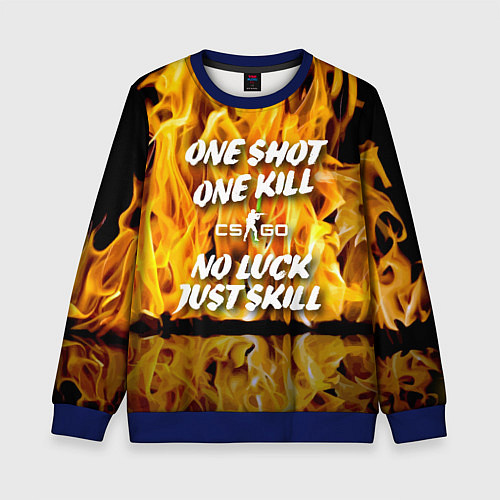 Детский свитшот Counter Strike - motto flame / 3D-Синий – фото 1