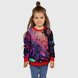 Свитшот детский Интерференционные цвета, цвет: 3D-красный — фото 2