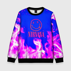 Детский свитшот Nirvana neon flame