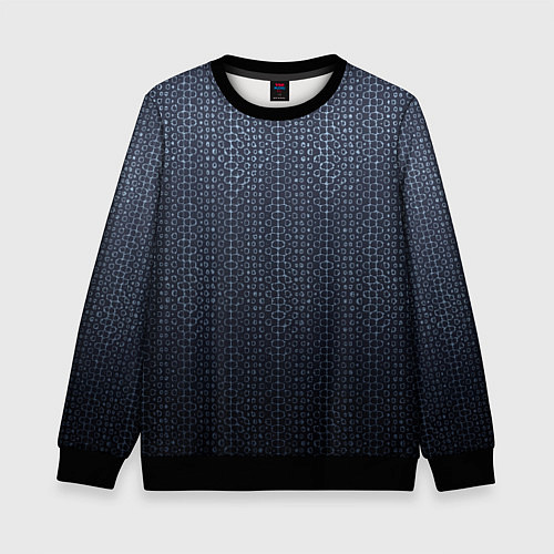 Детский свитшот Тёмный серо-синий градиент текстурированный с узор / 3D-Черный – фото 1