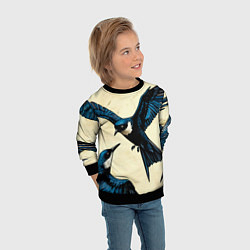 Свитшот детский Ласточки, цвет: 3D-черный — фото 2