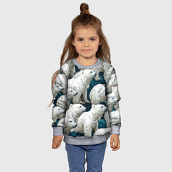 Свитшот детский Свора белых медведей, цвет: 3D-меланж — фото 2