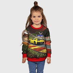 Свитшот детский Chevrolet Corvette на гоночной трассе, цвет: 3D-красный — фото 2