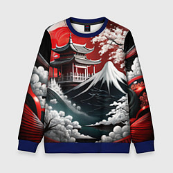 Свитшот детский Футуристическая японская иллюстрация, цвет: 3D-синий