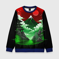 Детский свитшот Япония красно-зеленая природа