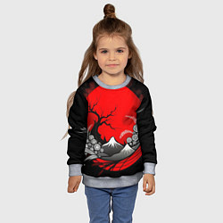 Свитшот детский Природа Японии - абстракция, цвет: 3D-меланж — фото 2