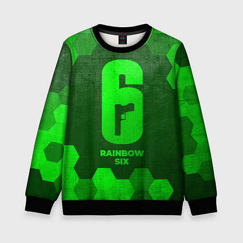 Детский свитшот Rainbow Six - green gradient / 3D-Черный – фото 1