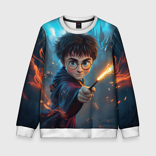 Детский свитшот Гарри Поттер и магия / 3D-Белый – фото 1
