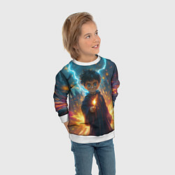 Свитшот детский Гарри Поттер с волшебной палочкой, цвет: 3D-белый — фото 2