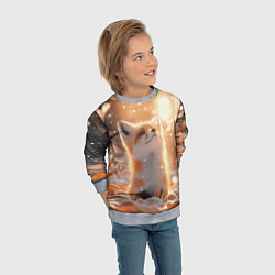 Свитшот детский Лисица поздней осенью, цвет: 3D-меланж — фото 2