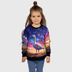 Свитшот детский Гусь и космос, цвет: 3D-черный — фото 2