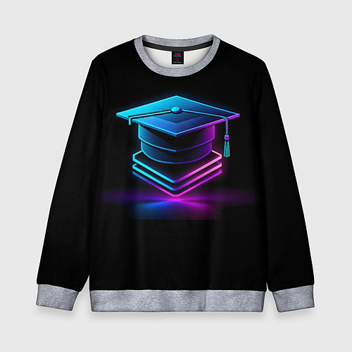 Детский свитшот Неоновая шапочка магистра / 3D-Меланж – фото 1