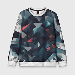 Свитшот детский Абстрактный взрыв и осколки, цвет: 3D-белый