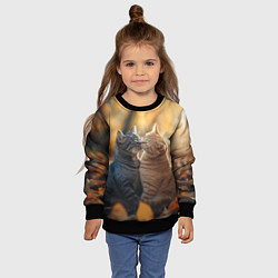 Свитшот детский Кот и кошка целуются, цвет: 3D-черный — фото 2