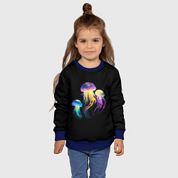 Свитшот детский Танец трёх медуз, цвет: 3D-синий — фото 2