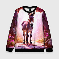 Детский свитшот Осел в розовом свете