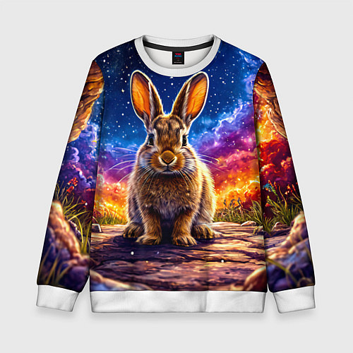 Детский свитшот Зачик и космическое небо / 3D-Белый – фото 1