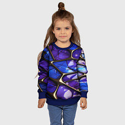 Свитшот детский Синие и фиолетовые плиты, цвет: 3D-синий — фото 2