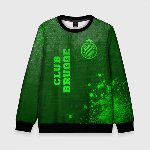 Детский свитшот Club Brugge - green gradient вертикально / 3D-Черный – фото 1