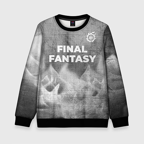 Детский свитшот Final Fantasy - grey gradient посередине / 3D-Черный – фото 1