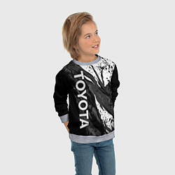 Свитшот детский Toyota - белый разрыв, цвет: 3D-меланж — фото 2