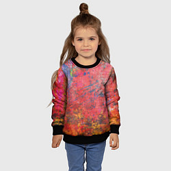 Свитшот детский Абстракция - red yellow grunge, цвет: 3D-черный — фото 2