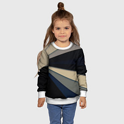 Свитшот детский Фрактальные линии - темный, цвет: 3D-белый — фото 2